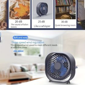 Random Color New Desktop Small Fan Rechargeable Desktop Fan Portable Office Student Dormitory Home Mini Fan Mute