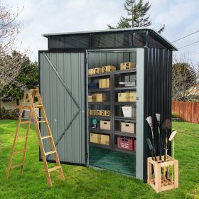 TC53BL 5ft X 3ft Outdoor Metal Storage Shed Transparent Plate Black