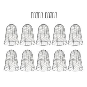 10 Packs Black Garden Chicken Wire Cloche Thickened Construction Plant Protector Cloche Cover