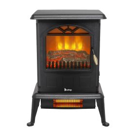 HT1108 1500w Vertical Fireplace Machinery Fake Firewood Single Color 2 Quartz Tubes Black