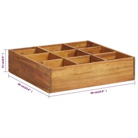 vidaXL Herb Garden Raised Bed Solid Wood Acacia 60x60x15 cm