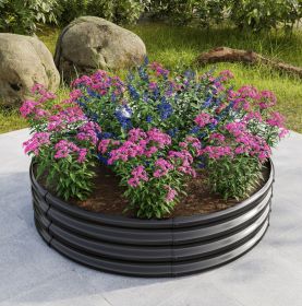 47.2411.4 Tall Round Raised Garden Bed, Metal Vegetable Planter Outdoor