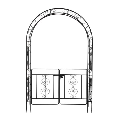 7ft, Black, Double-decked, Rounded Roof, With Door, Wrought Iron, Iron Arch, Courtyard 7ft, Black, Double-decked, Rounded Roof, With Door, Wrought Iron, Iron Arch, Courtyard