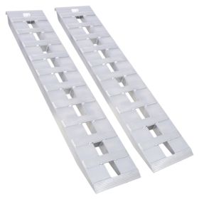 HeavyDuty Ramps With Top Hook Attaching End   Universal Loading Ramp For Motorcycle   TractorA  TV  UT 60   X 12  6600 LBS 1 Pair 2 Ramps Silver Alumi