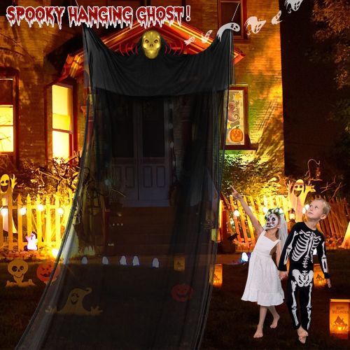 Halloween Scary Hanging Ghost Decoration Creepy Call and LED Flashing Glowing mask Suitable for Indoor and Outdoor Hanging Ghost Wall Decoration Hallo Halloween Scary Hanging Ghost Decoration Creepy Call and LED Flashing Glowing mask Suitable for Indoor and Outdoor Hanging Ghost Wall Decoration Hallo