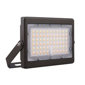 ATLAS 2nd GEN | LED Flood Light | 80 Watt | 10880 Lumens | Adjustable CCT 3000K-4000K-5000K | 120V-277V | U Shaped Bracket | Bronze Housing | IP65 | U