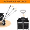74.5*45.5*84cm 100kg 600d Oxford Cloth Steel Frame Flat Folding Style Black Cloth Silver Frame Garden Folding Cart