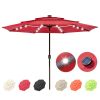 10Ft 3-Tiers 32LEDS Patio Umbrella Red