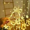 LED Fairy String Window Curtain Lights Star Christmas Xmas Party Home Indoor Random Style
