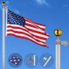 25ft Sectional Al Flag Pole w/US Flag Ball