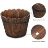Outdoor Reinforced And Anticorrosive Chinese Fir Planting Pot Flower-Shaped Barrel Carbonized Color