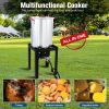 Propane Outdoor Turkey Fryer Set Seafood Boiler Kit Fish Fryer with Crawfish Cooker Pot Basket 54000 BTU Gas Burner Heavy Duty Steel Frame 30 & 10 Qua