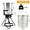 30 Qt. Aluminum Turkey Deep Fryer Pot with Injector Thermometer Kit and 54, 000 BTU Outdoor Propane Stove Burner Stand for 20 Lbs Turkey