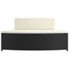 Spa Benches with Cushions 2 pcs Black Poly Rattan