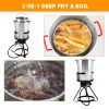 30 Qt. Aluminum Turkey Deep Fryer Pot with Injector Thermometer Kit and 54, 000 BTU Outdoor Propane Stove Burner Stand for 20 Lbs Turkey