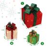 Box ABS Plastic Frame LED60 Light Warm White Light Three-Piece Set Onion Cloth Christmas Gift Box