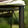 TOPMAX 9.8Ft. Wx9.8Ft.L Outdoor Iron Vented Dome Top Patio Gazebo with Netting for Backyard, Poolside and Deck, Brown