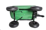 Folding car Poly Garden dump truck with steel frame, 10 inches. Pneumatic tire, 300 lb capacity body 55L Green