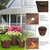 Outdoor Reinforced And Anticorrosive Chinese Fir Planting Pot Flower-Shaped Barrel Carbonized Color