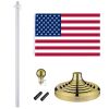 8FT Silver Telescoping Al Flag Pole With US Flag & Ball