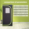 Portable Plus Type Full Size Far Infrared Sauna tent. Spa;  Detox ; Therapy and Relaxation at home.Larger Space; Stainless Steel Pipes Connector Easy