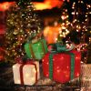 Box ABS Plastic Frame LED60 Light Warm White Light Three-Piece Set Onion Cloth Christmas Gift Box
