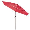 10Ft 3-Tiers 32LEDS Patio Umbrella Red