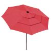 10Ft 3-Tiers 32LEDS Patio Umbrella Red