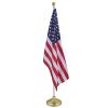 8FT Silver Telescoping Al Flag Pole With US Flag & Ball
