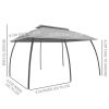 Outdoor Patio Gazebo 10' x 20' Gazebo Canopy Shelter with Netting Beige-AS