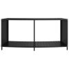 Storage Shelves 2 pcs Black Poly Rattan