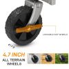 74.5*45.5*84cm 100kg 600d Oxford Cloth Steel Frame Flat Folding Style Black Cloth Silver Frame Garden Folding Cart