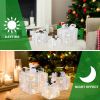 3pcs Square ABS Plastic Rack Garden Festive Decoration LED60 Light Warm White Light Cotton Thread Powder Gift Box