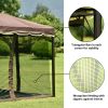 TOPMAX 9.8Ft. Wx9.8Ft.L Outdoor Iron Vented Dome Top Patio Gazebo with Netting for Backyard, Poolside and Deck, Brown