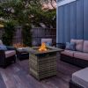 28-Inch Fire Table, 50000 BTU Gas Firepit with Volcanic Stone Black