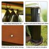TOPMAX 9.8Ft. Wx9.8Ft.L Outdoor Iron Vented Dome Top Patio Gazebo with Netting for Backyard, Poolside and Deck, Brown
