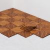 12-Diagonal Slat Acacia Interlocking Deck Tile (Set of 10 Tiles) -AS