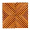 12-Diagonal Slat Acacia Interlocking Deck Tile (Set of 10 Tiles) -AS