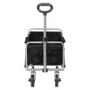 74.5*45.5*84cm 100kg 600d Oxford Cloth Steel Frame Flat Folding Style Black Cloth Silver Frame Garden Folding Cart