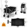 74.5*45.5*84cm 100kg 600d Oxford Cloth Steel Frame Flat Folding Style Black Cloth Silver Frame Garden Folding Cart