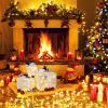3pcs Square ABS Plastic Rack Garden Festive Decoration LED60 Light Warm White Light Cotton Thread Powder Gift Box
