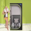 Portable Plus Type Full Size Far Infrared Sauna tent. Spa;  Detox ; Therapy and Relaxation at home.Larger Space; Stainless Steel Pipes Connector Easy