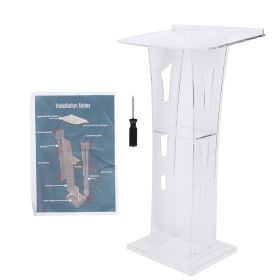 Standing Acrylic Podium Conference Hosting Platform Transparent Celebration Stand Assembly Set (Option: as picture)