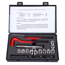 17 Pcs Thread Inserts M12x1.5 Female Thread Repairing Accessory Assortment Kit (Option: as picture)
