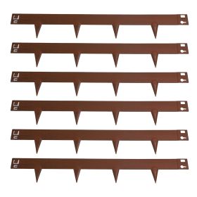 6 Pcs Steel Lawn Edging 100x13cm Flexible Bendable Landscape Edging Metal Garden Bed Border (Option: as picture)