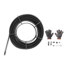 Sewer Cleaning Cable Drain Auger Snake Pipe Dredging Spring Cleaner for Sink Shower Pipes 16mm 30 Meter (Option: as picture)