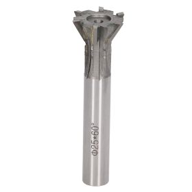 Milling Cutter Cemented Carbide 25mm Diameter 6 Flutes Dovetail Straight Shank for Lathe (Option: as picture)