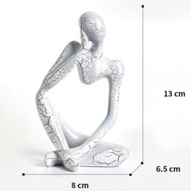 Nordic Art Abstract Thinker Statue Home Crafts Resin Statues Abstract Figure Sculpture Small Ornaments Office Home Desktop Decor (Ships From: CN, Color: A1 - White - Small)