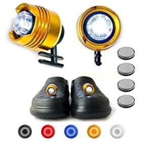 LED Luminous Shoe Clip Light Running Light Mini Night Lights Warning Light Night Running Safety Slipper Clips Light Outdoor Home (Emitting Color: Gold, Body Color: 4pcs)