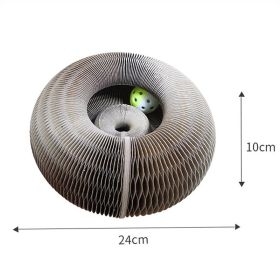 Free from EU Magic Organ Cat Scratching Board with Bell Cat Toy Grinding Claw Cat Play Scratch Climbing Frame Corrugated Paper (Color: upgrade, size: 2pcs)